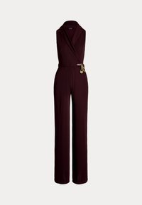 Lauren Ralph Lauren CHAIN TRIM STRETCH JERSEY JUMPSUIT - Haalari - pinot noir