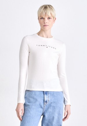 SLIM LINEAR TEE  - Topper langermet - ancient white
