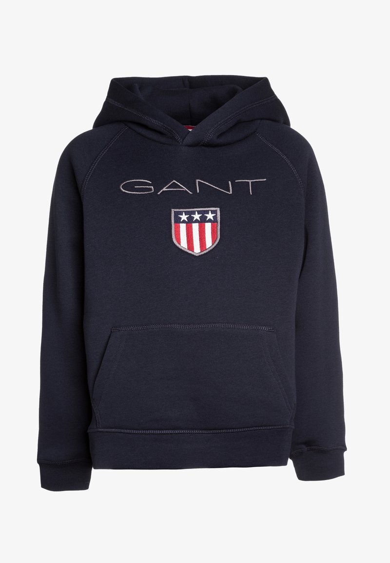 GANT SHIELD HOODIE - Felpa con cappuccio - evening blue