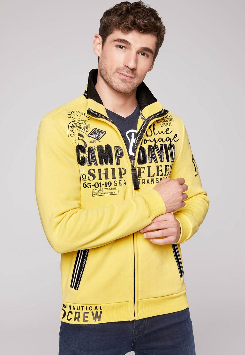 Camp David LOGO APPLIKATIONEN Sweatjacke yellow sun/gelb Zalando.de