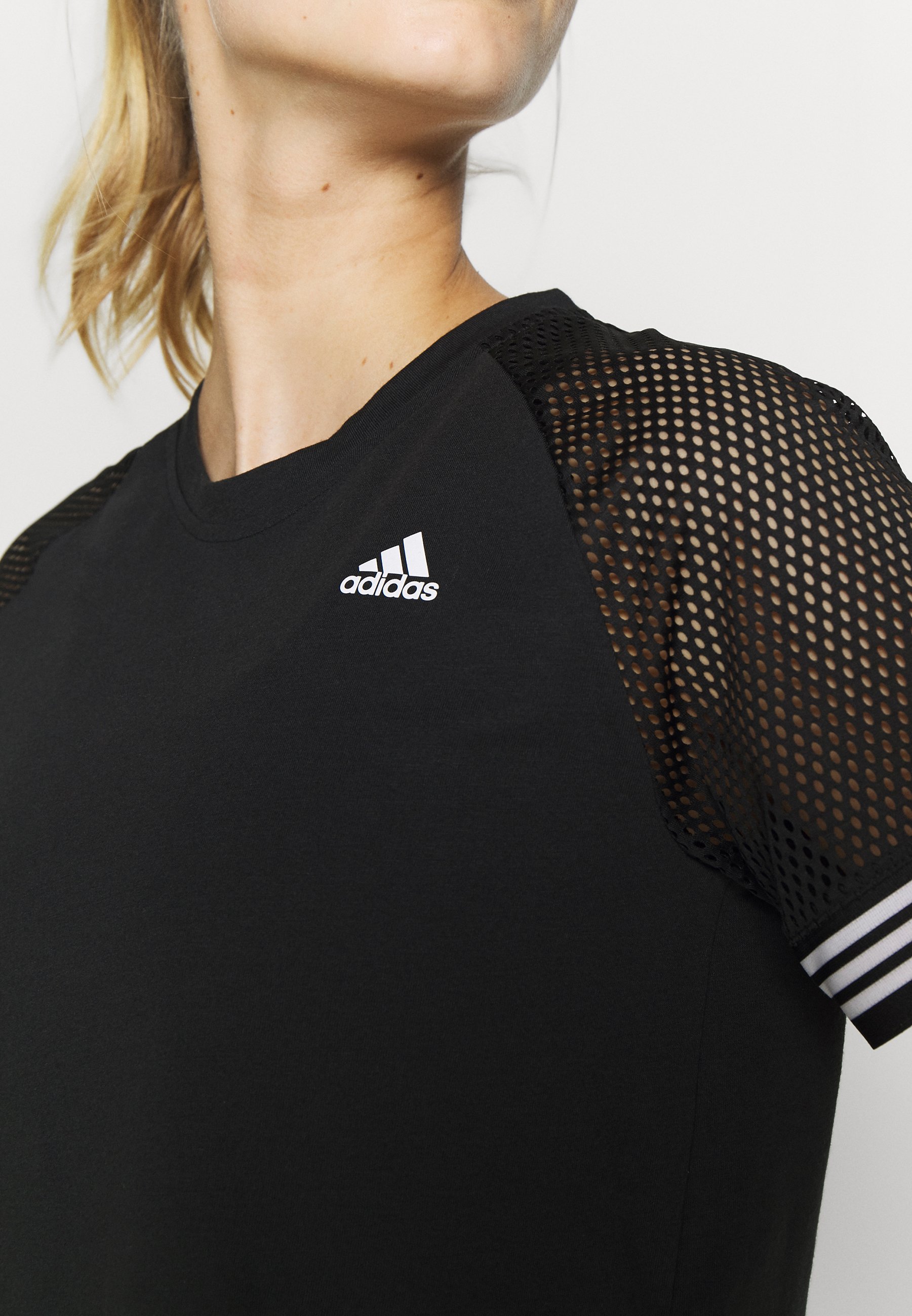 adidas Performance RINGER TEE T Shirt print blackwhite adidas Performance RINGER TEE T Shirt print blackwhite