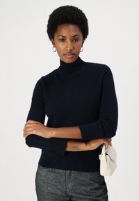 pure cashmere SIMPLE HIGH NECK SWEATER - Džemperis - dark navy