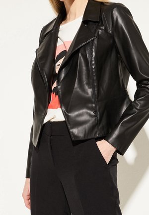 comma Veste en similicuir - black