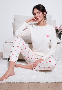 LELA SET REGULAR FIT - Komplet pidžame - ecru