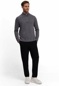 FALKE BASIC LAMBSWOOL HALF-ZIP - Maglione - dark grey