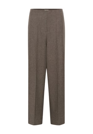 Soaked in Luxury, SLLILU CORINNE WIDE LONG PANTS - Pantalon classique - walnut melange