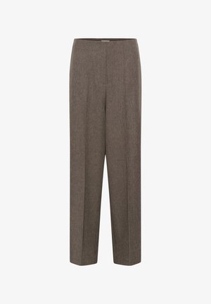 Soaked in Luxury, SLLILU CORINNE WIDE LONG PANTS - Pantalon classique - walnut melange