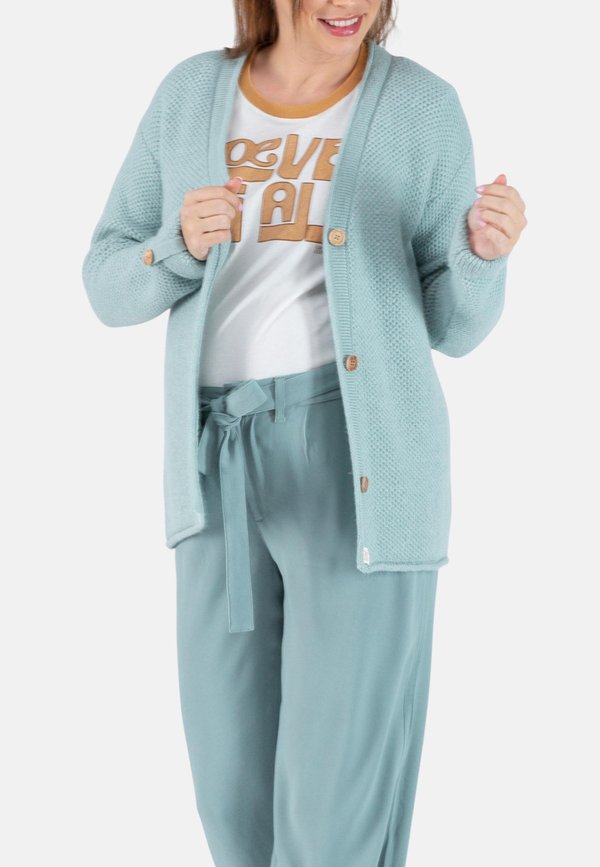 MATERNITY AND NURSING  WITH FRENCH OLIVE TREE BUTTONS - Strickjacke - sage