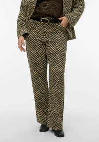 Vero Moda Curve VMCTESSA HR WIDE STRETCH AOP  CUR - Flared jeans - silver mink