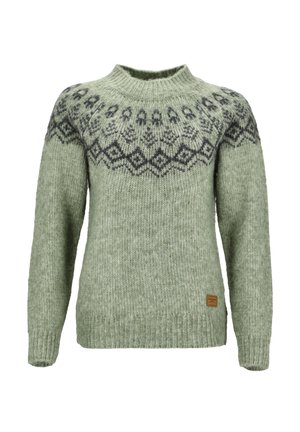Swedemount, LOFOTEN WOOL KNIT W, zielony melanż