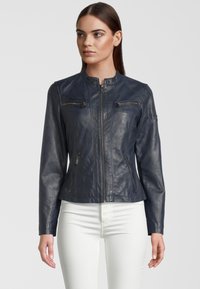 H.I.S - MIT LABEL-PATCH - Leather jacket - navy Thumbnail Image 1