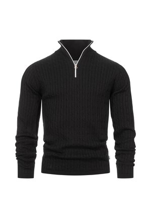 Kronstadt CABLE HALF-ZIP - Jersey de punto - black