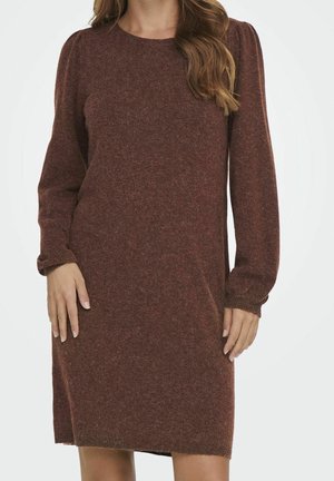 Stickad klänning - brown