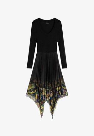 Desigual, LONG-SLEEVED MIDI DRESS M. C. LACROIX - Jurk - black