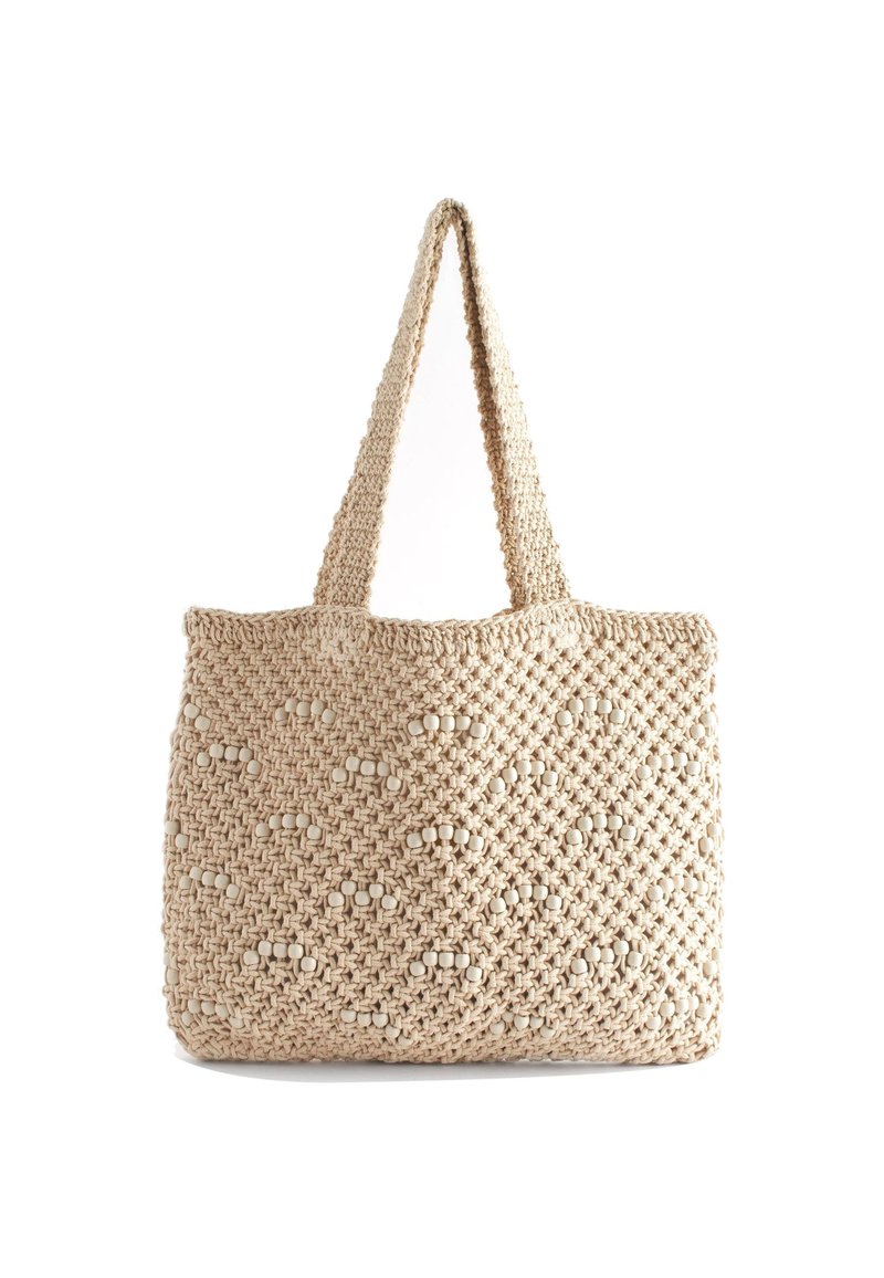 Next CROCHET BEADED TOTE BAG Shopping bag cream/beige Zalando.fi