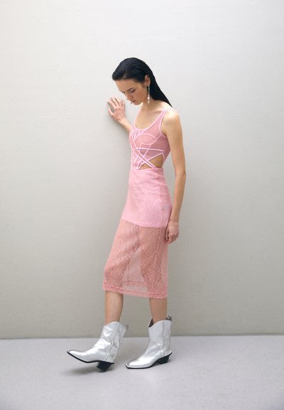 David Koma BONING OVERLAYER MIDI DRESS - Cocktail φόρεμα / Φόρεμα για πάρτι - baby pink