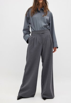 WIDE HIGH WAIST - Pantalon classique - grey