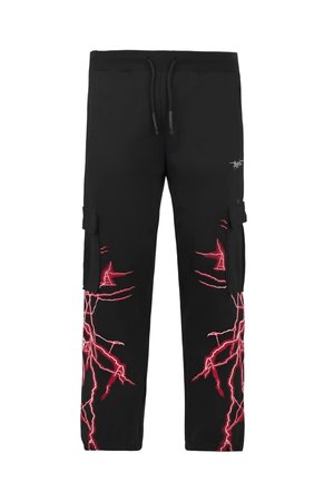 Pantaloni cargo - nero-rosso