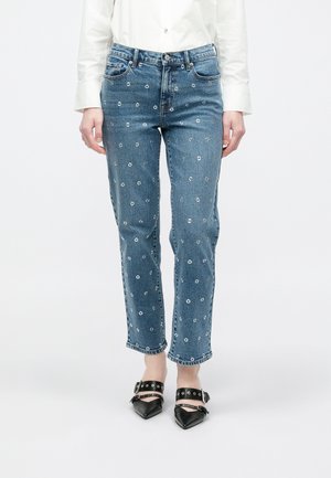 MID RISE CLASSIC STRAIGHT GROMMET EMBELLISHMENT - Traperice ravnih nogavica - light-blue denim