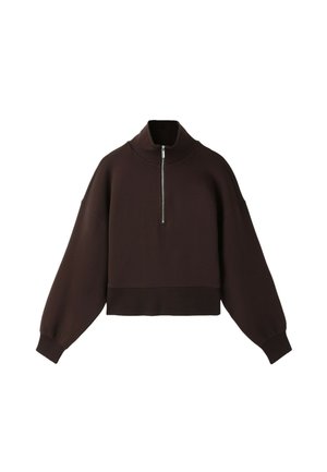 Stradivarius, B10 ZIP-UP SWEATSHIRT WITH COLLAR - Sweatshirt - mottled brown
