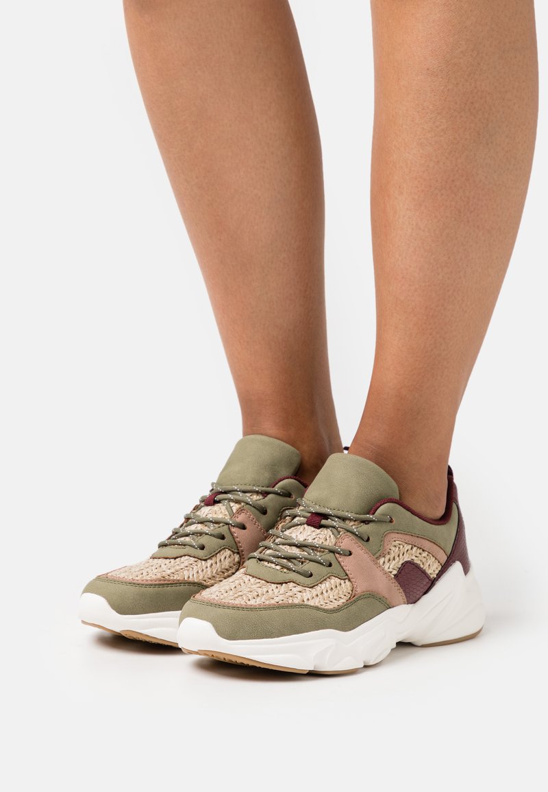 Anna Field Sapatilhas - khaki/bordeaux /beige