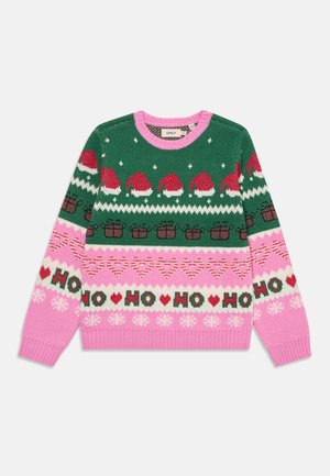 KOGHOHO XMAS PULLOVER - Maglione - fuchsia pink/green jacket/salsa/black