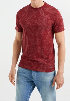 T-shirt med print - bordeaux