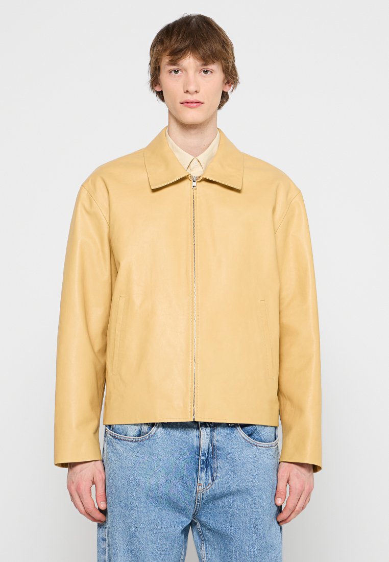 sandro Leren jas geel
