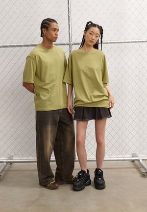 UNISEX 3 PACK - Jednoduché tričko - off-white/brown/khaki