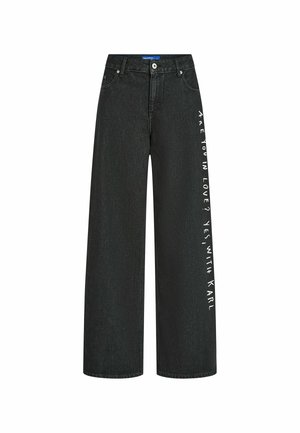 Karl Lagerfeld Jeans, x PIETRO TERZINI WIDE-LEG - Дънки с широк крачол - washed black