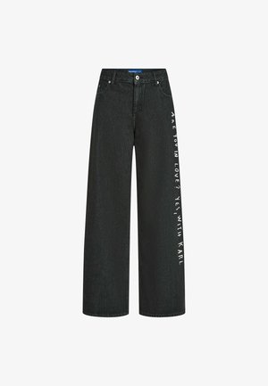 Karl Lagerfeld Jeans, x PIETRO TERZINI WIDE-LEG - Дънки с широк крачол - washed black