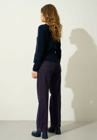Authentic Cashmere COL ROND BAS VOLANTÉ - Strickpullover - navy
