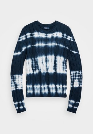 Polo Ralph Lauren TIE DYE CABLE KNIT COTTON SWEATER - Trui - blue multi tie dye