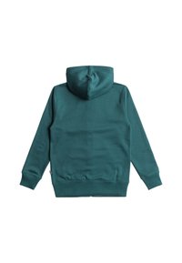 Hoodie verde acqua con cappuccio regolabile, polsini e orlo a costine. Tessuto morbido, senza motivi visibili e con un design della schiena liscio e senza decorazioni.
