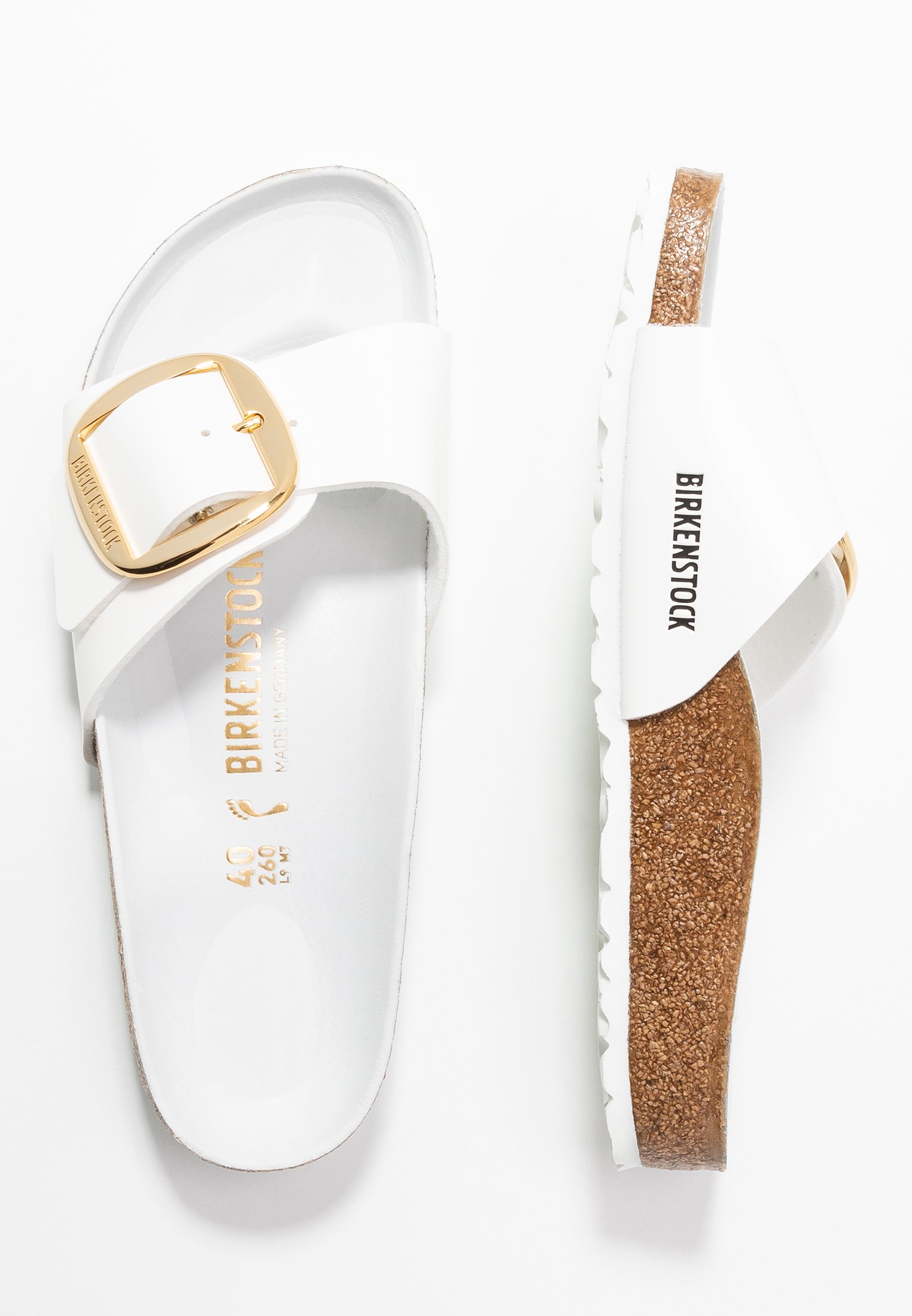 birkenstock madrid big buckle white