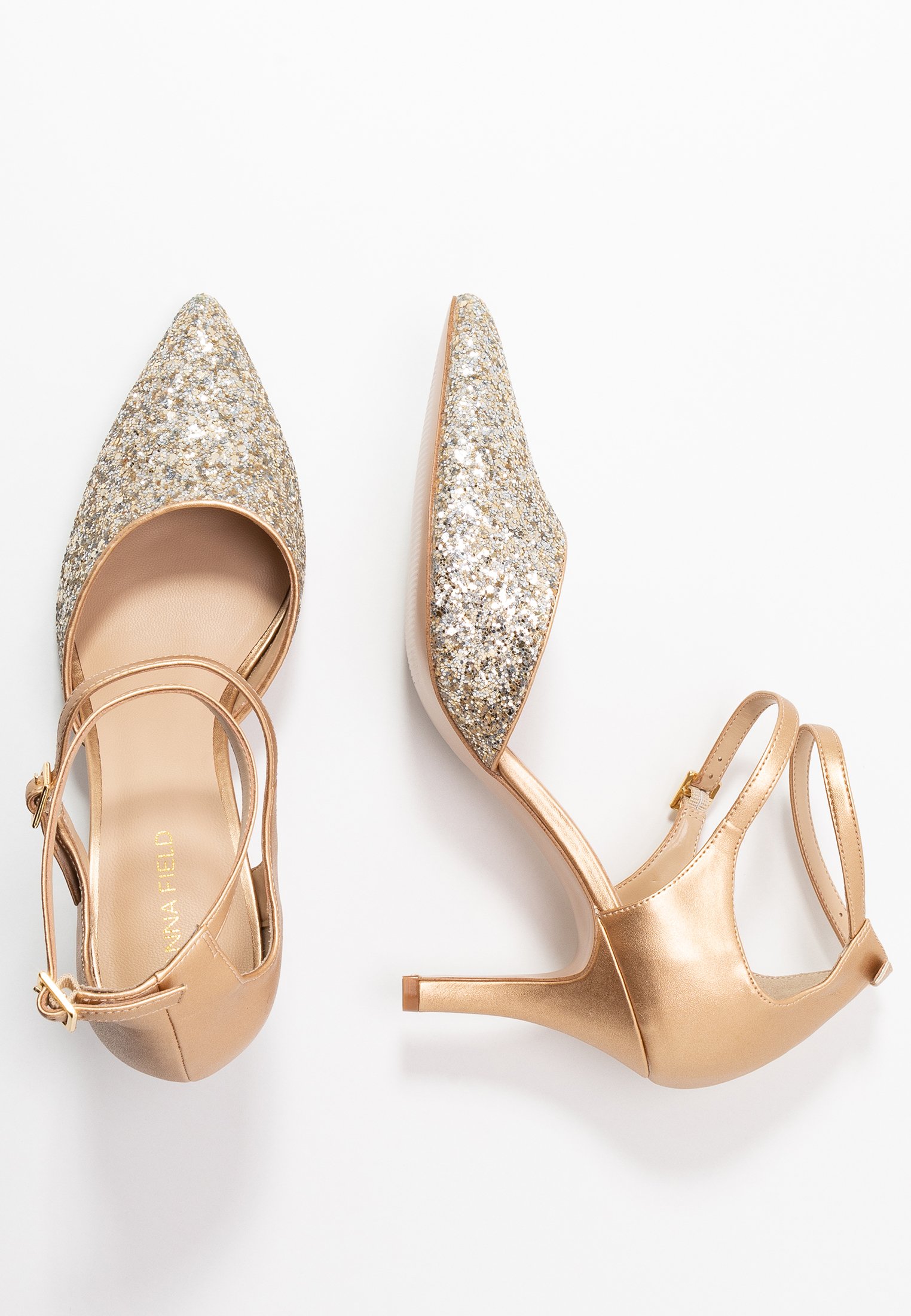 escarpin doré zalando