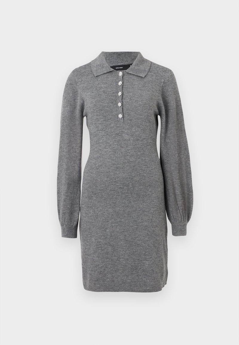Vero Moda Gebreide jurk grijs gemêleerd