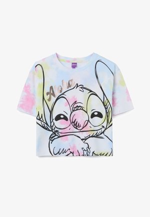 OVS REGULAR FIT WITH STITCH PRINT. - Camiseta estampada - green white