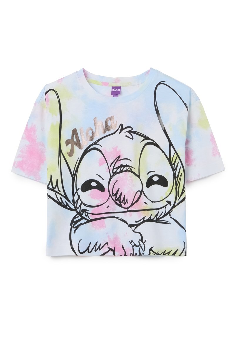 OVS REGULAR FIT WITH STITCH PRINT. - Camiseta estampada - green white