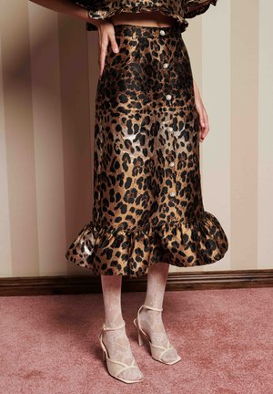 Sister Jane SUITE LEOPARD JACQUARD - Trapecinis sijonas - brown