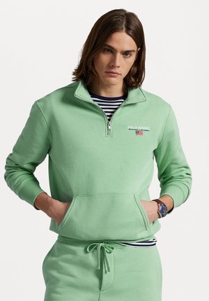 POLO SPORT QUARTER-ZIP SWEATSHIRT UNISEX - Sportinis megztinis - celedon/white