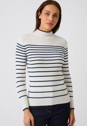 Damart, Pullover - striped ecru