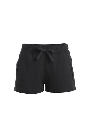 Sorte afslappede shorts med elastisk taljebånd og snøre, med sidelommer og et enkelt, behageligt design.