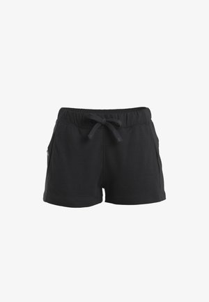 Sorte afslappede shorts med elastisk taljebånd og snøre, med sidelommer og et enkelt, behageligt design.