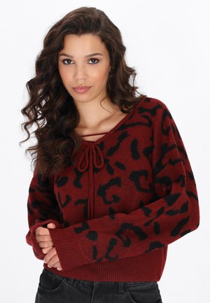 Pulover - wine red black