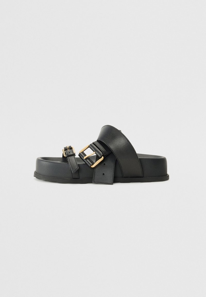 MOSCHINO BELTED UP - Platform sandals - nero