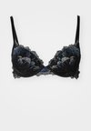 DISRUPTIVE GLAMOUR PADDED PLUNGE - Modrček „push-up“ - black/blue