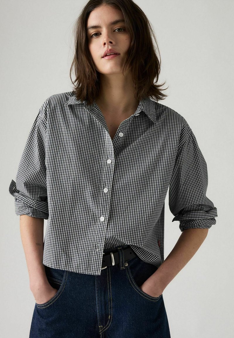 Levi's® CROPPED HARLIE HEDI MICRO GINGHAM. - Skjortebluser - black