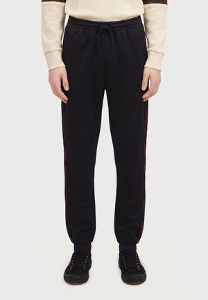 Fred Perry, CONTRAST TAPE TRACK PANT - Долнище на анцуг - black