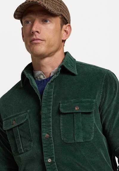 Polo Ralph Lauren CLASSIC FIT SUEDE PATCH CORDUROY SHIRT - Ing - moss agate